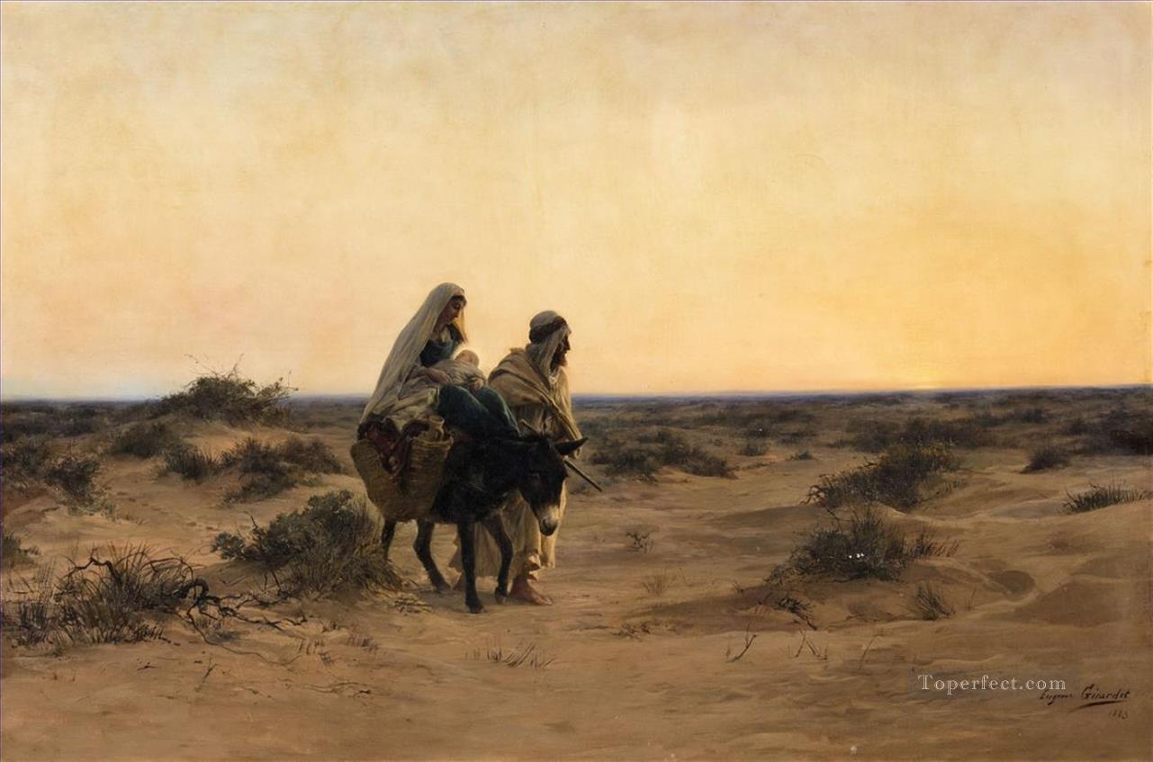 The Flight into Egypt Eugene Girardet Christian Oil Paintings